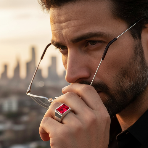 Anel Masculino Crimson Prata 925