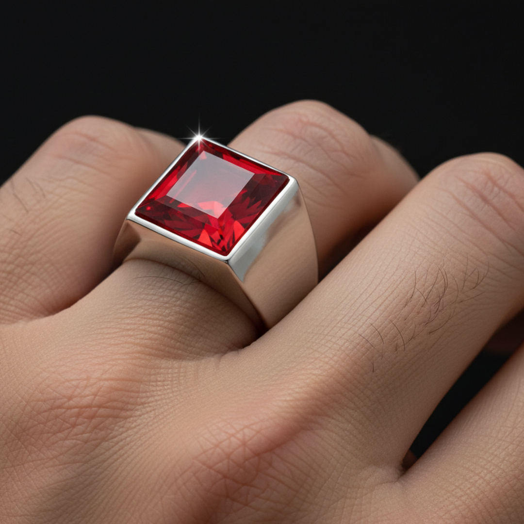 Anel Masculino Crimson Prata 925