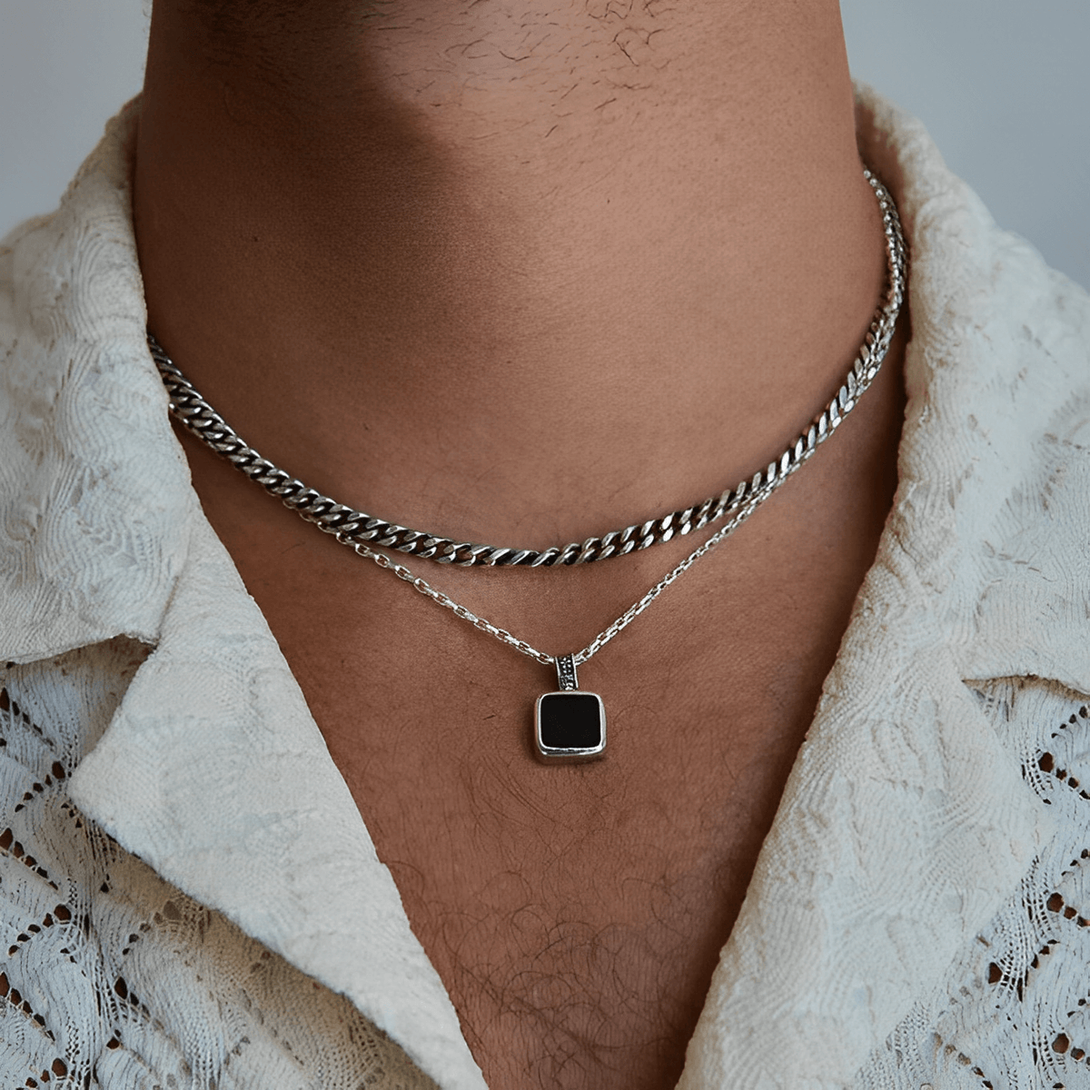 Colar Masculino de Prata Crimson