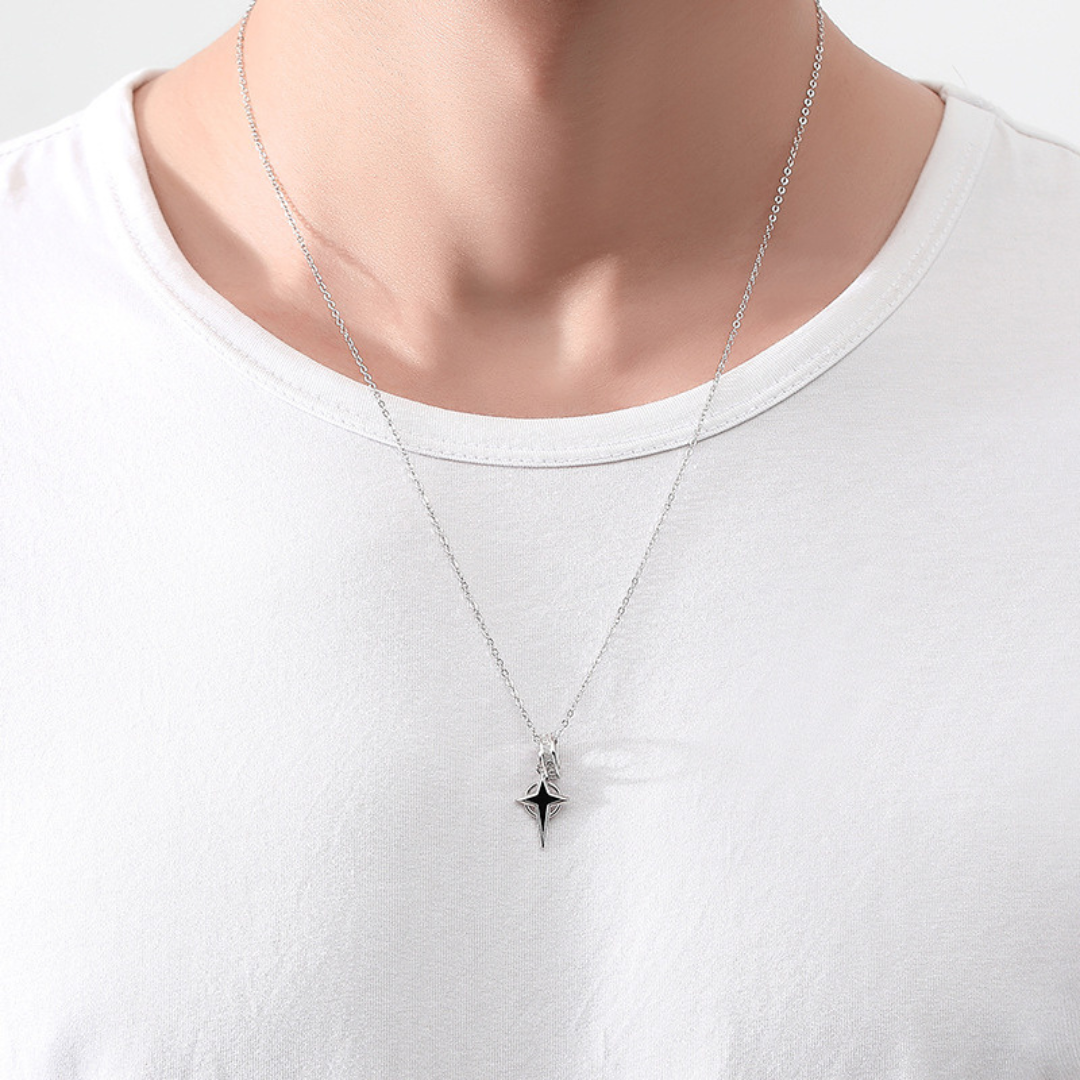 Colar Masculino de Prata Shot Star