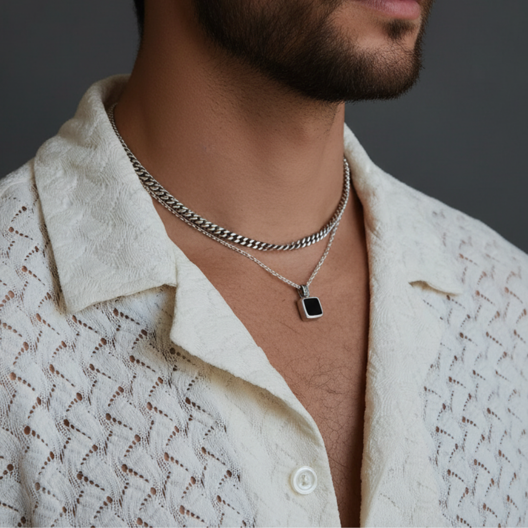 Colar Masculino de Prata Crimson