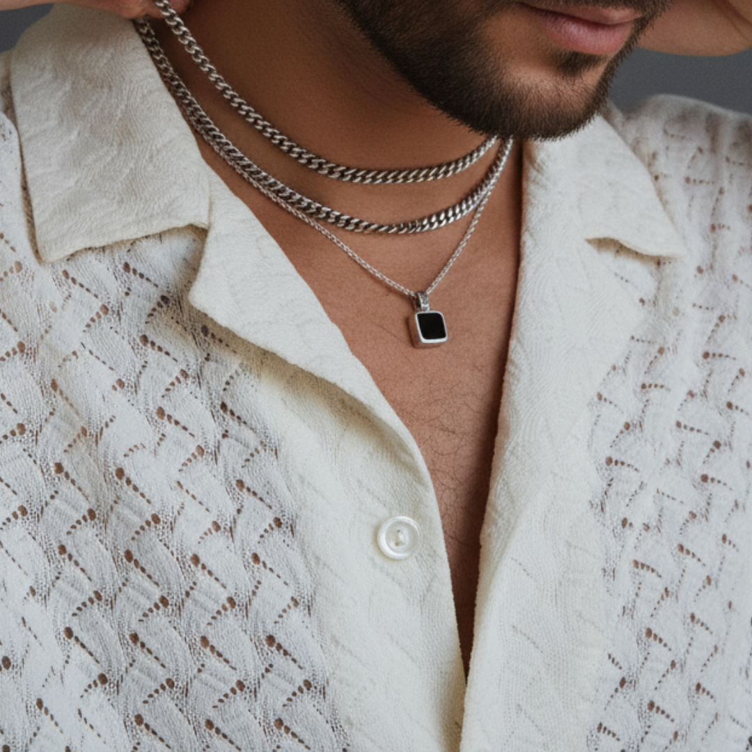 Colar Masculino de Prata Crimson