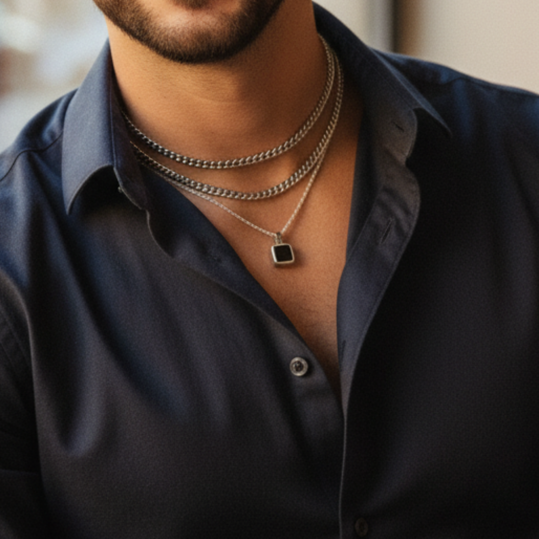 Colar Masculino de Prata Crimson
