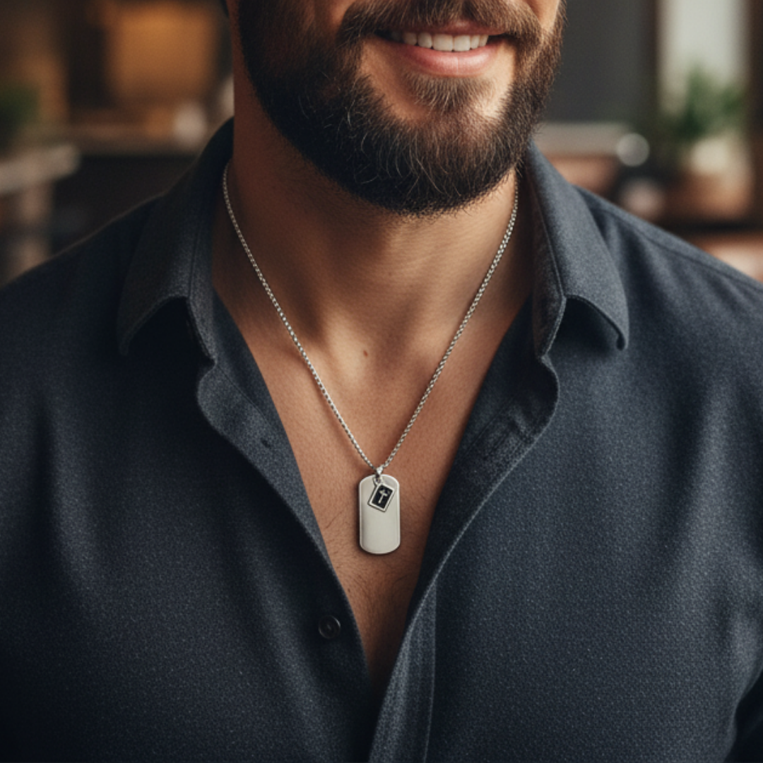 Colar Masculino de Prata Ecrom
