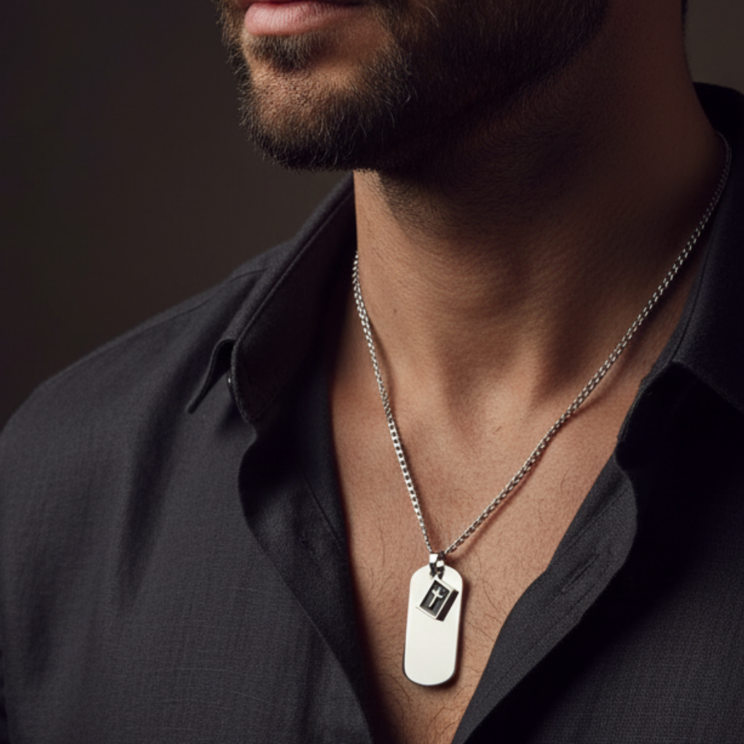 Colar Masculino de Prata Ecrom