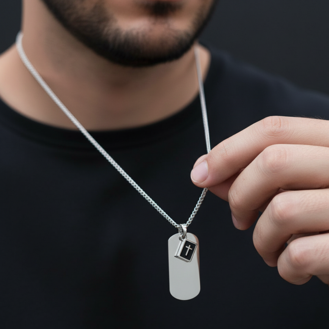 Colar Masculino de Prata Ecrom