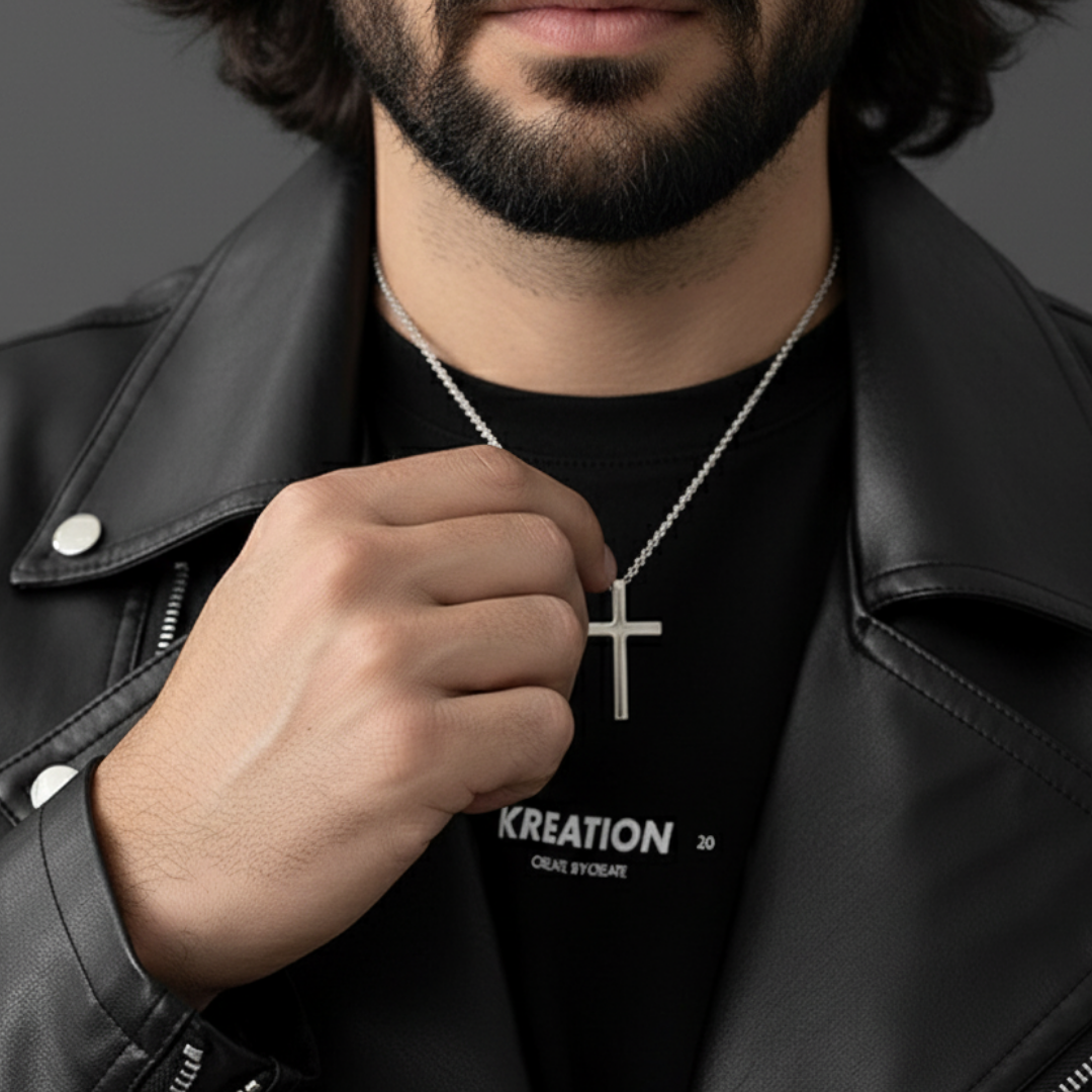 Colar Masculino de Prata Faith