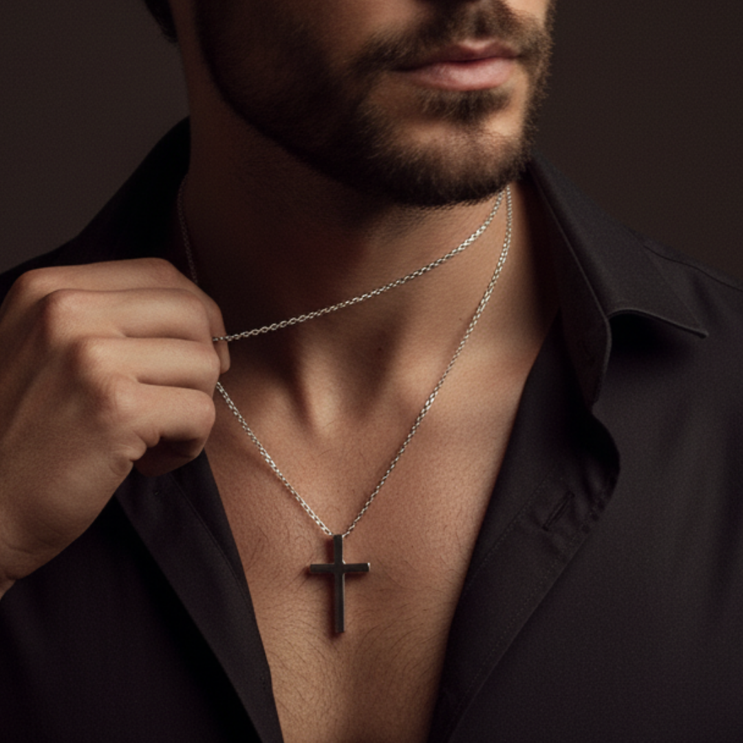 Colar Masculino de Prata Faith