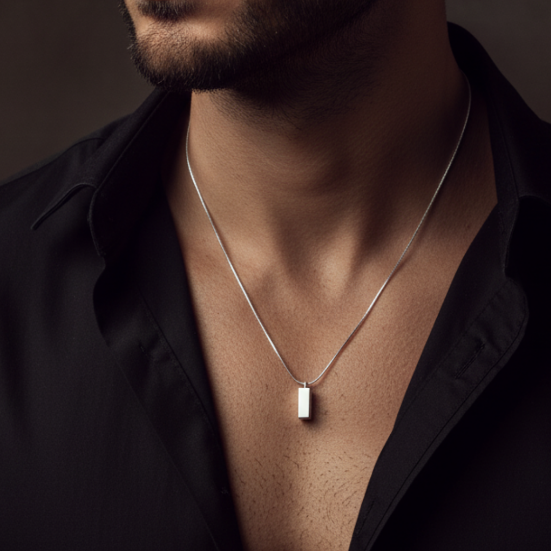 Colar Masculino de Prata Minimals