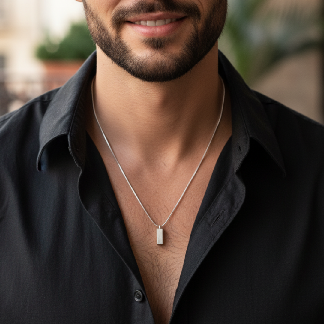 Colar Masculino de Prata Minimals