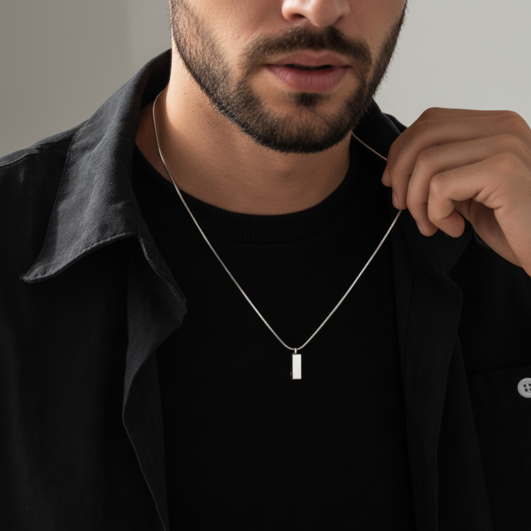 Colar Masculino de Prata Minimals