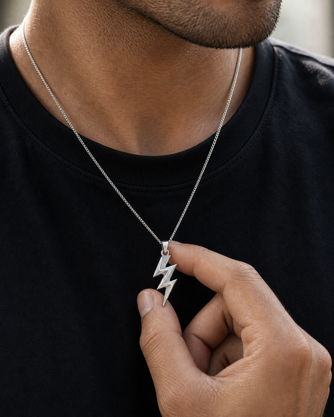 Colar Masculino de Prata Axis