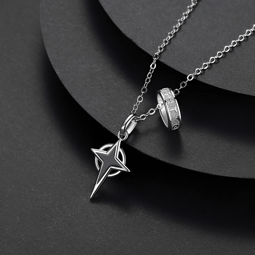 Colar Masculino de Prata Shot Star